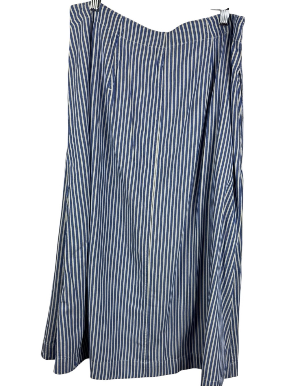 NWT Talbots Striped Blue White Nautical Button Down Midi Skirt sz 12 - Picture 4 of 8